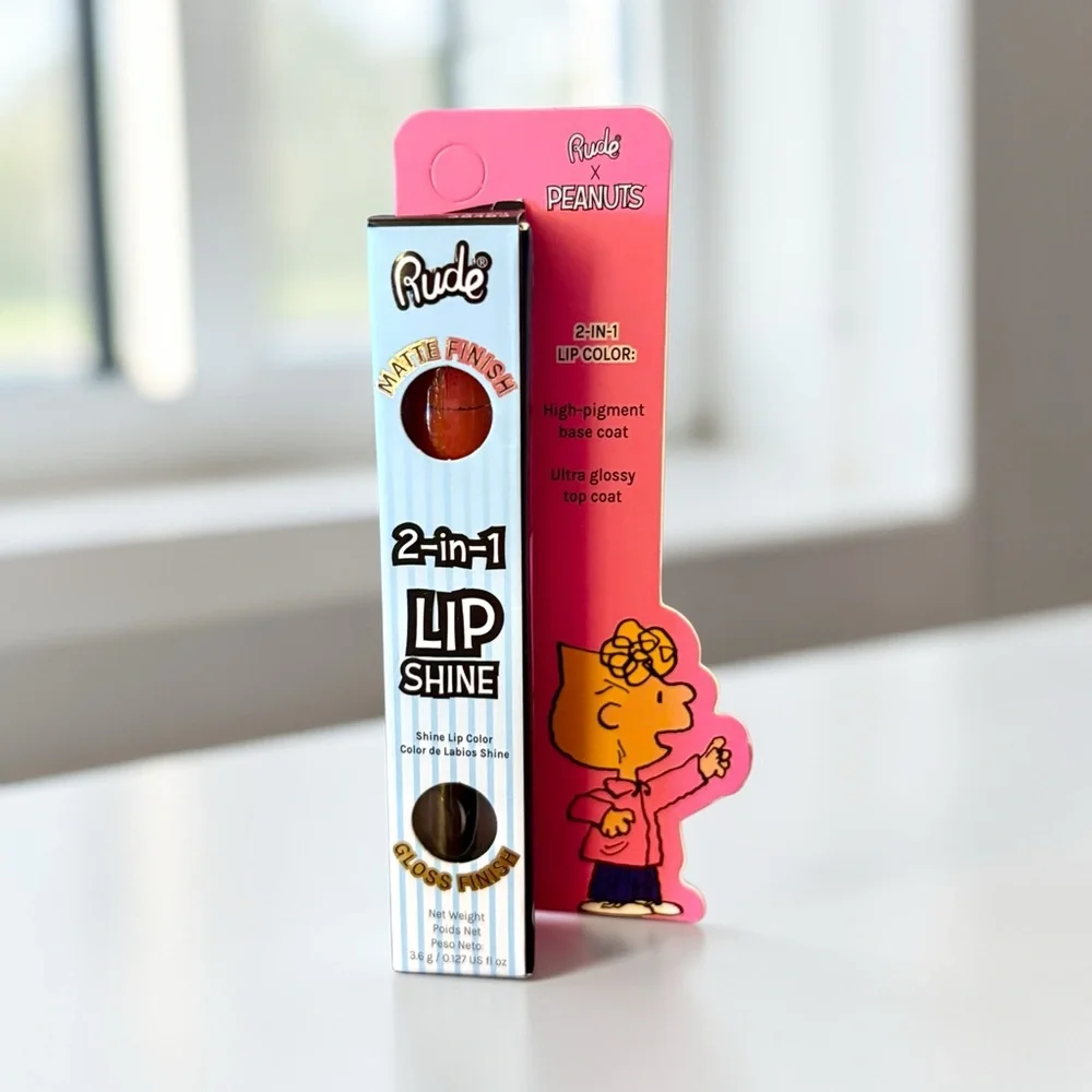 💎 RUDE COSMETICS Peanuts 2-in-1 Lip Shine Shade Sweet New In Box